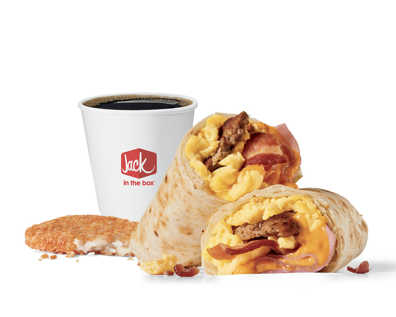 Order Meat Lovers Breakfast Burrito Combo food online from Jack In The Box store, Riverside on bringmethat.com
