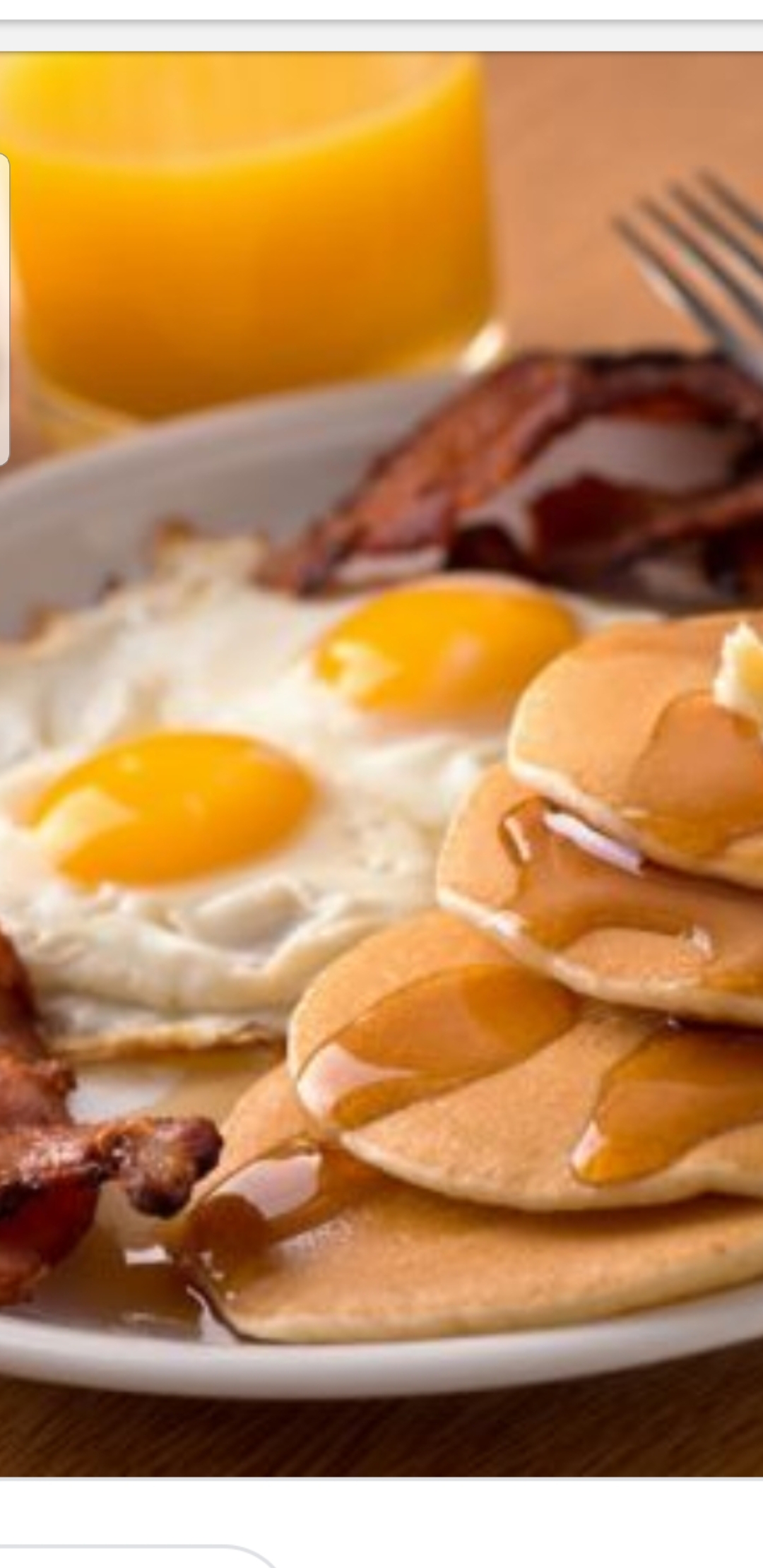 Order Pancakes bacon and eggs platter food online from Bedford gourmet food store, Brooklyn on bringmethat.com