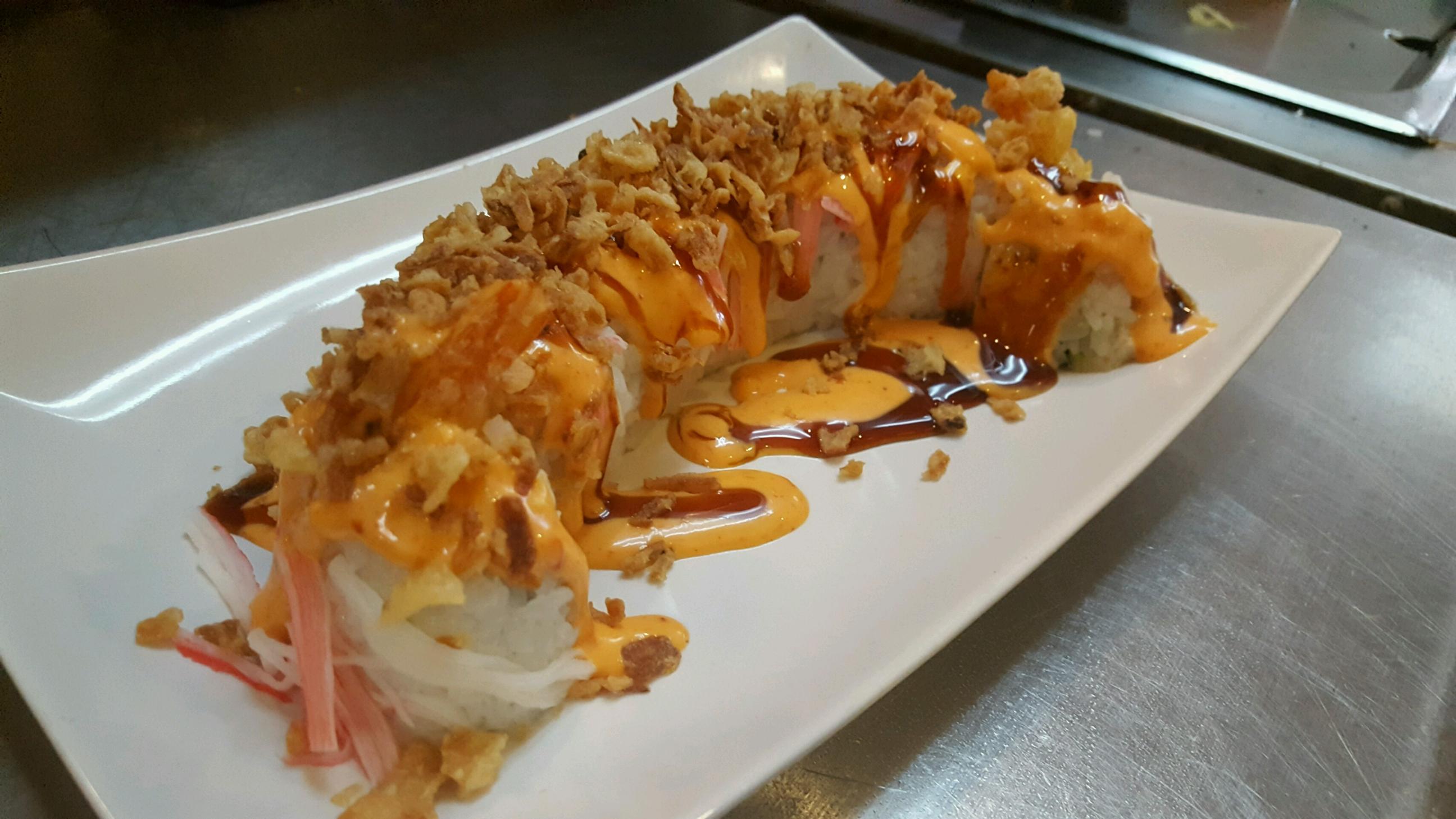 Order Crunch Shrimp Tempura Roll food online from Tokyo Bowl Express store, Denver on bringmethat.com