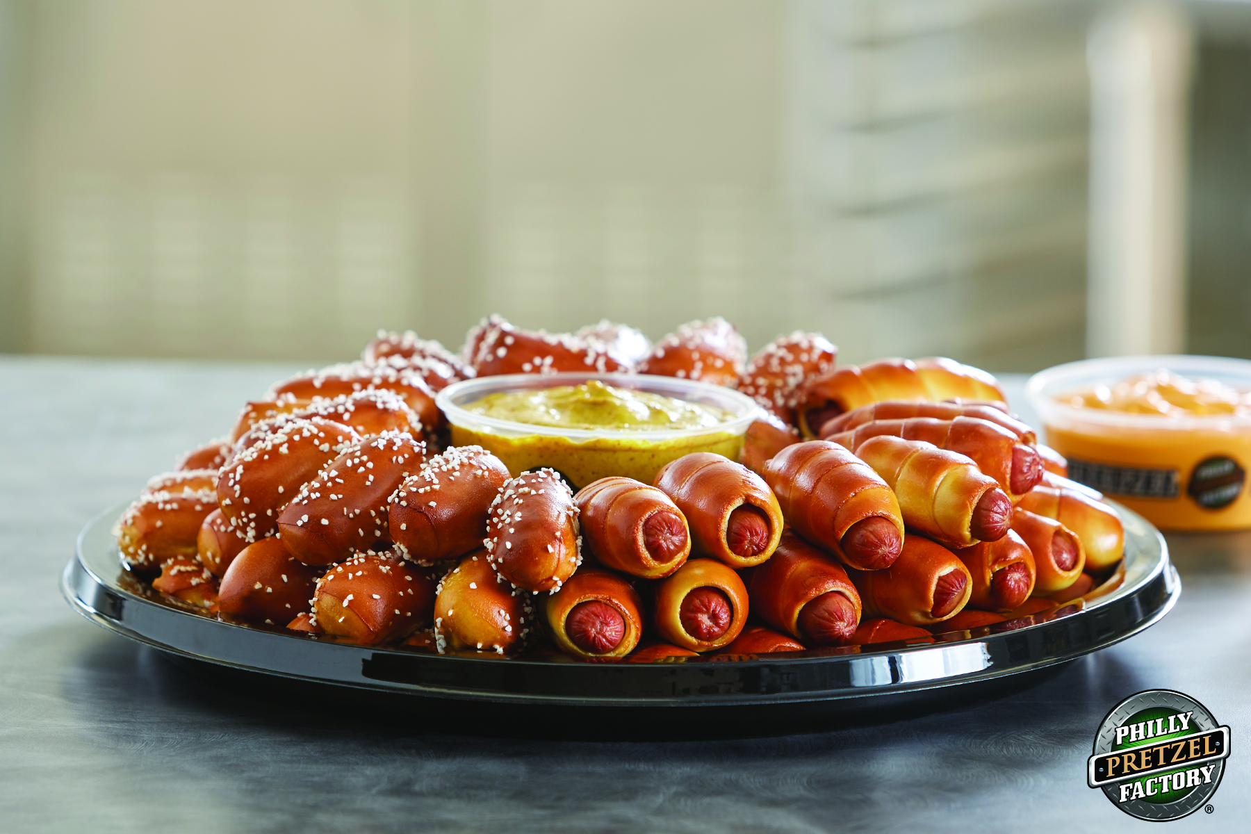 Order Mini Dogs & Rivets Tray food online from Philly Pretzel Factory store, Abington on bringmethat.com