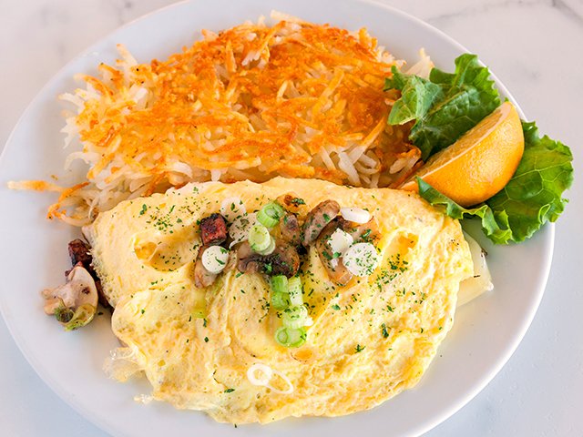 Order Farmer Omelet food online from Great American Diner Bar store, Seattle on bringmethat.com