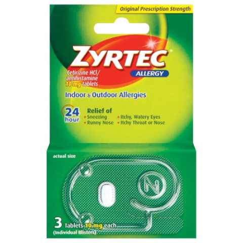 Order Zyrtec Allergy Tablets 3 Count food online from 7-Eleven store, Stockton on bringmethat.com