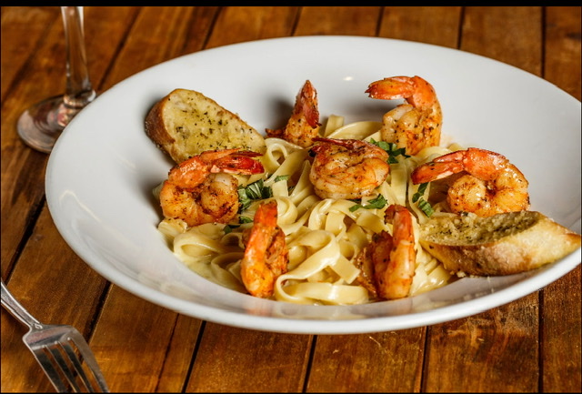 Order Grilled Shrimp Pasta food online from Mezza Grille store, Houston on bringmethat.com