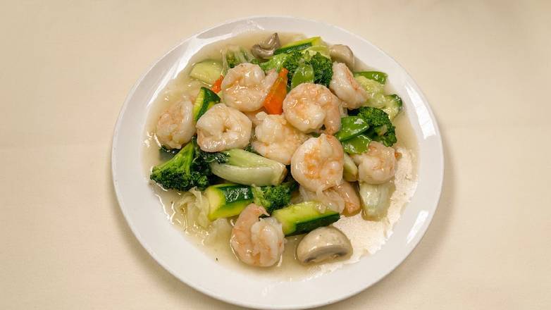 Order Prawn wAssorted Vegetables food online from Yeung Shing Restaurant store, Los Gatos on bringmethat.com