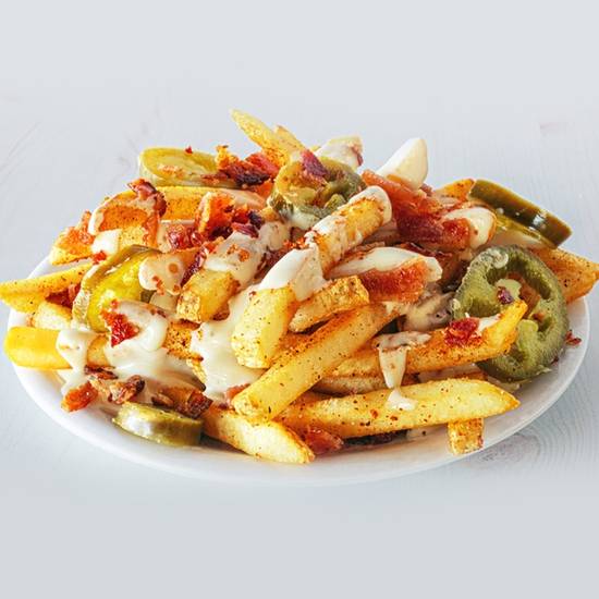 Order Side Bacon Jalapeño Cheese Fries food online from Hurricane Sports Grill store, Wichita on bringmethat.com