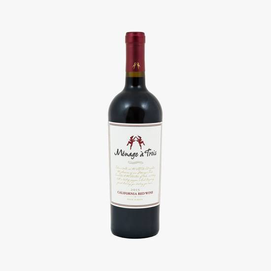 Order Menage A Trois Red, 750mL (13.6% ABV) food online from Quick N' Easy Liquor & Wine store, Seattle on bringmethat.com
