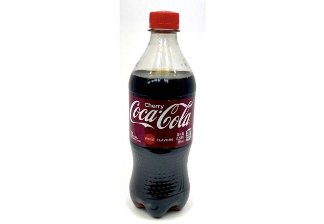 Order Coke Cherry 20oz food online from Fialkoff Kosher Pizza store, Lawrence on bringmethat.com