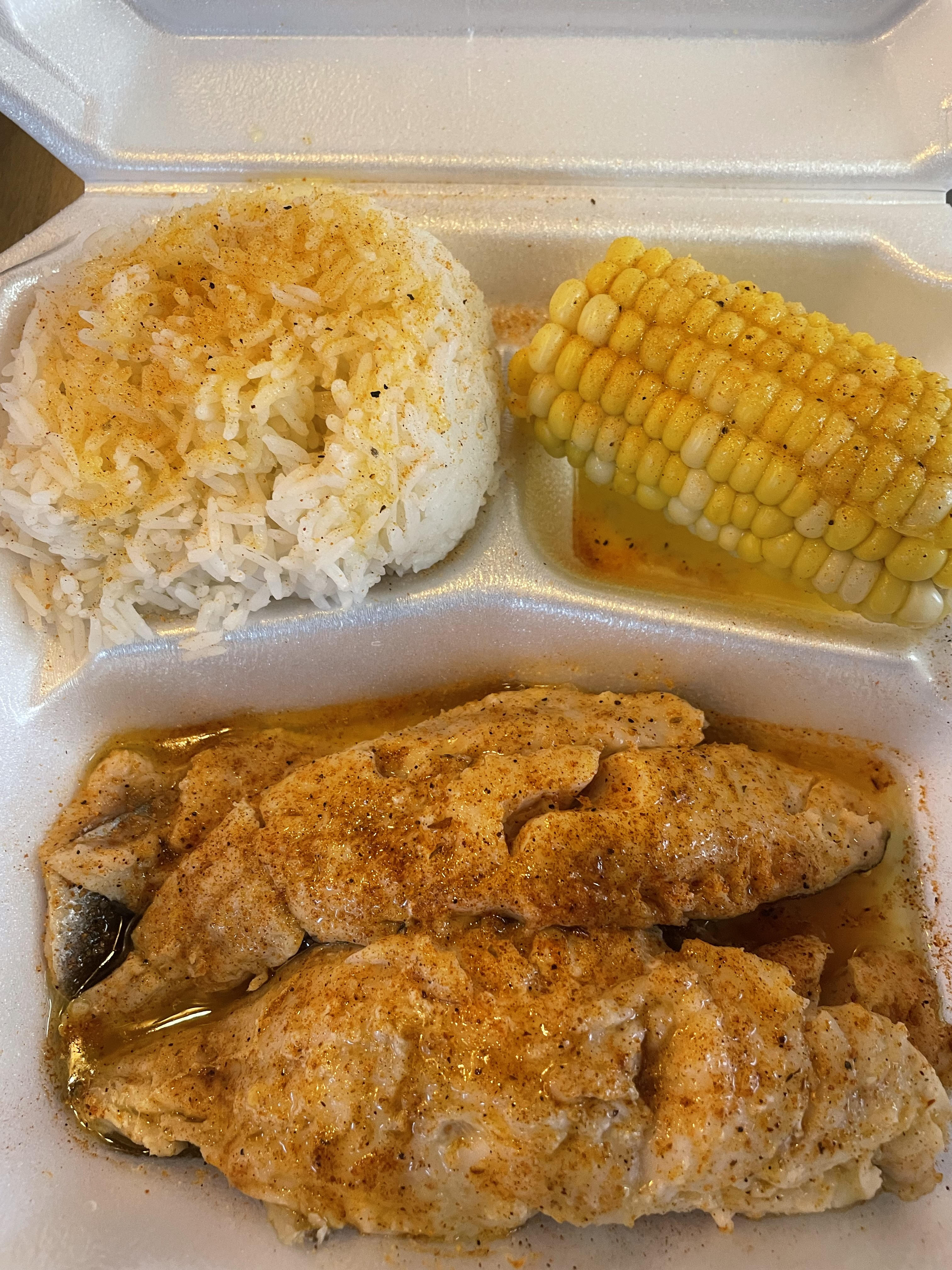 Order 407. Two Whiting Steamed with 2 Sides food online from Philly's Seafood store, Philadelphia on bringmethat.com