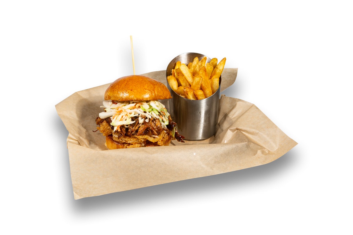 Order Smoky Pork BBQ Sandwich food online from The Greene Turtle store, Hanover on bringmethat.com