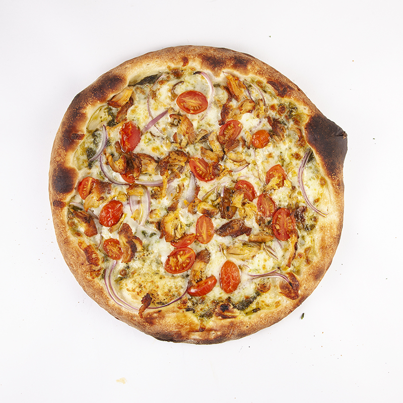 Order Pesto Chicken Pizza food online from Napolies Pizza Kitchen store, Van Nuys on bringmethat.com