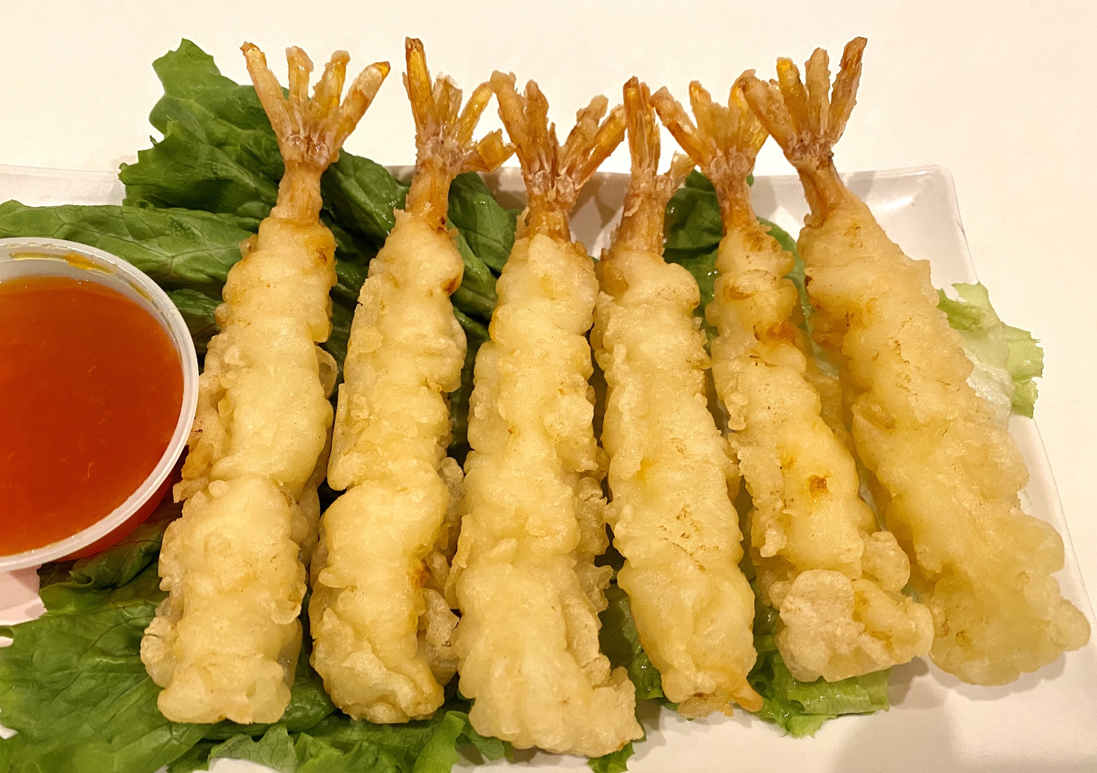 Order Shrimp Tempura (6 piece) food online from Min Min Asian Cafe store, Chicago on bringmethat.com