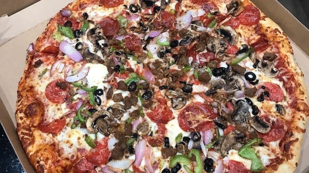 Order 1. Supreme Combo Pizza food online from Purple pepper pizza store, Oakland on bringmethat.com
