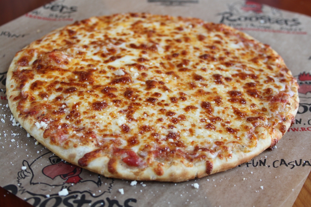 Order 9" Cheese Pizza food online from Roosters store, Huntington on bringmethat.com