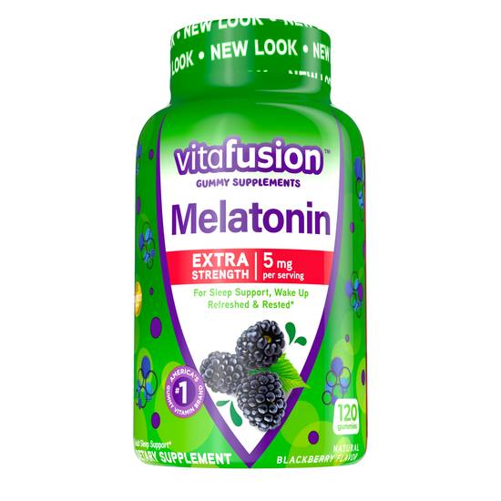 Order Vitafusion Extra Strength Melatonin Gummy Vitamins 5 mg (120 ct) food online from Rite Aid store, Palm Desert on bringmethat.com