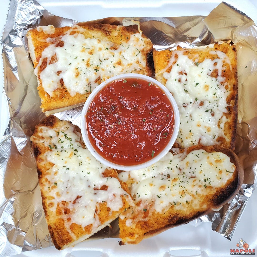 Order Garlic Bread with Cheese - Appetizer food online from Napoli Pizza store, Henderson on bringmethat.com