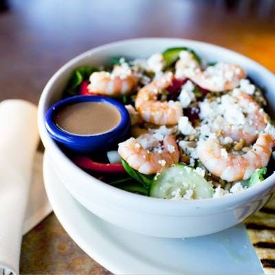 Order Shrimp & Feta Salad - Salad food online from The Blue Onion - Weslaco store, Weslaco on bringmethat.com
