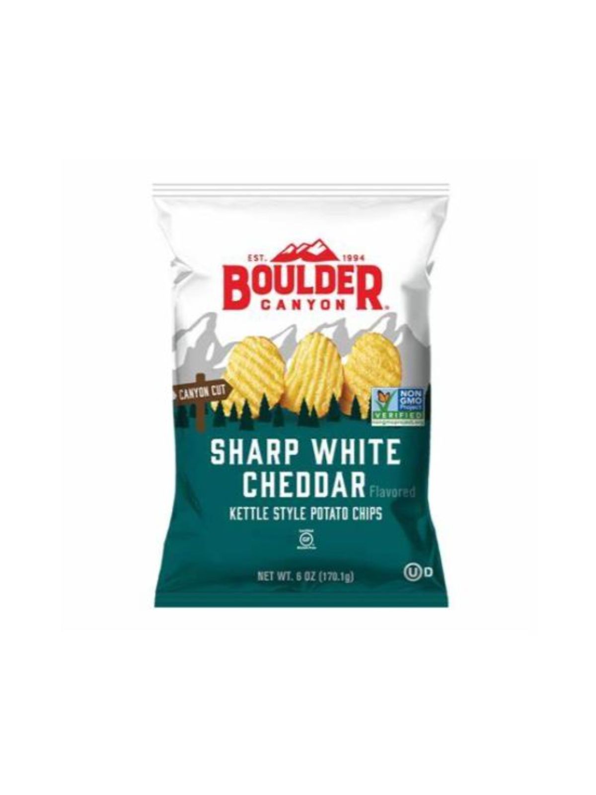 Order Bouder Canyon Sharp White Cheddar Chips (6 oz) food online from Stock-Up Mart store, Marietta on bringmethat.com