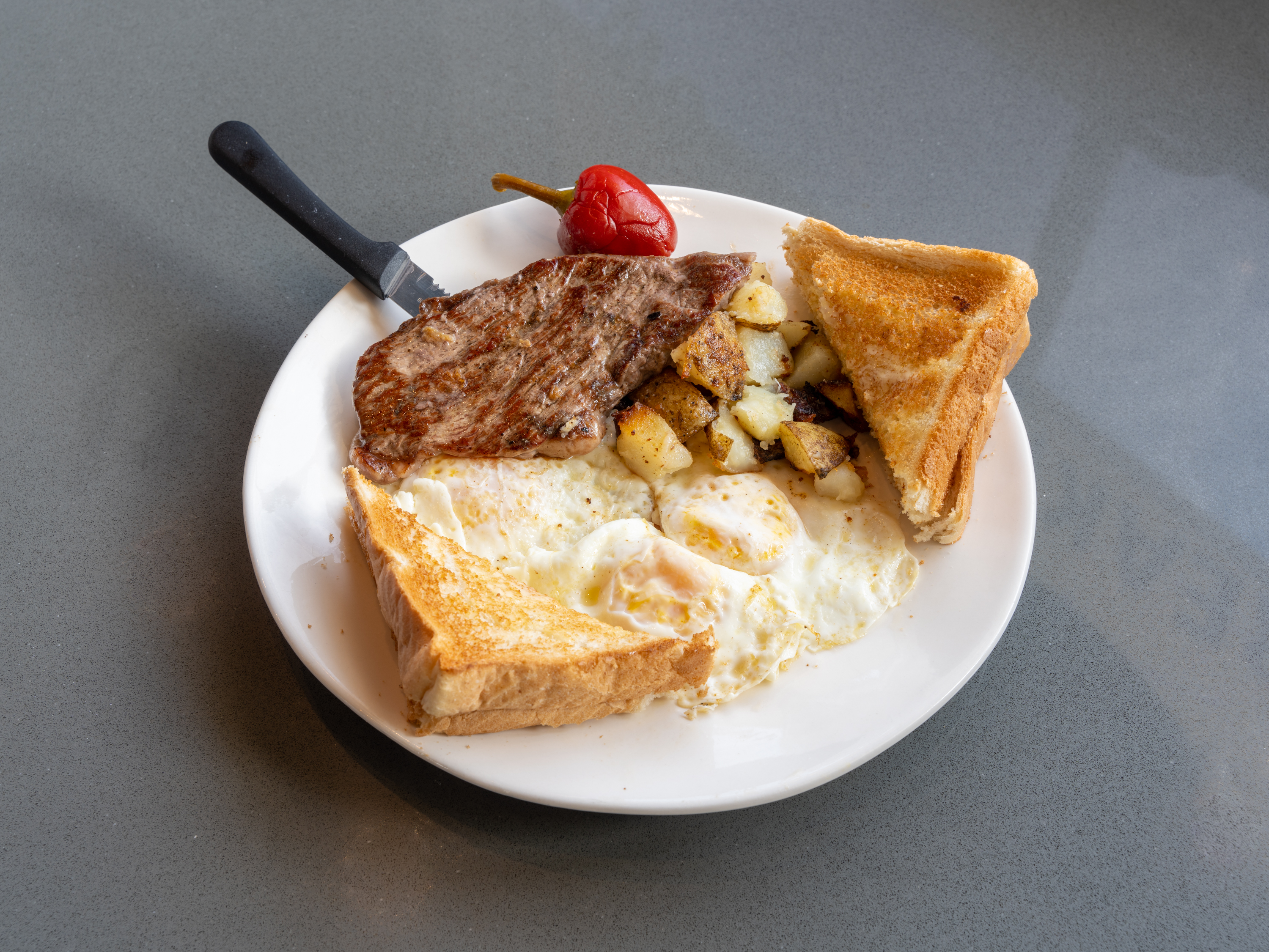 Order 3 Eggs with Grilled Steak food online from Carol Cafe store, Wakefield on bringmethat.com