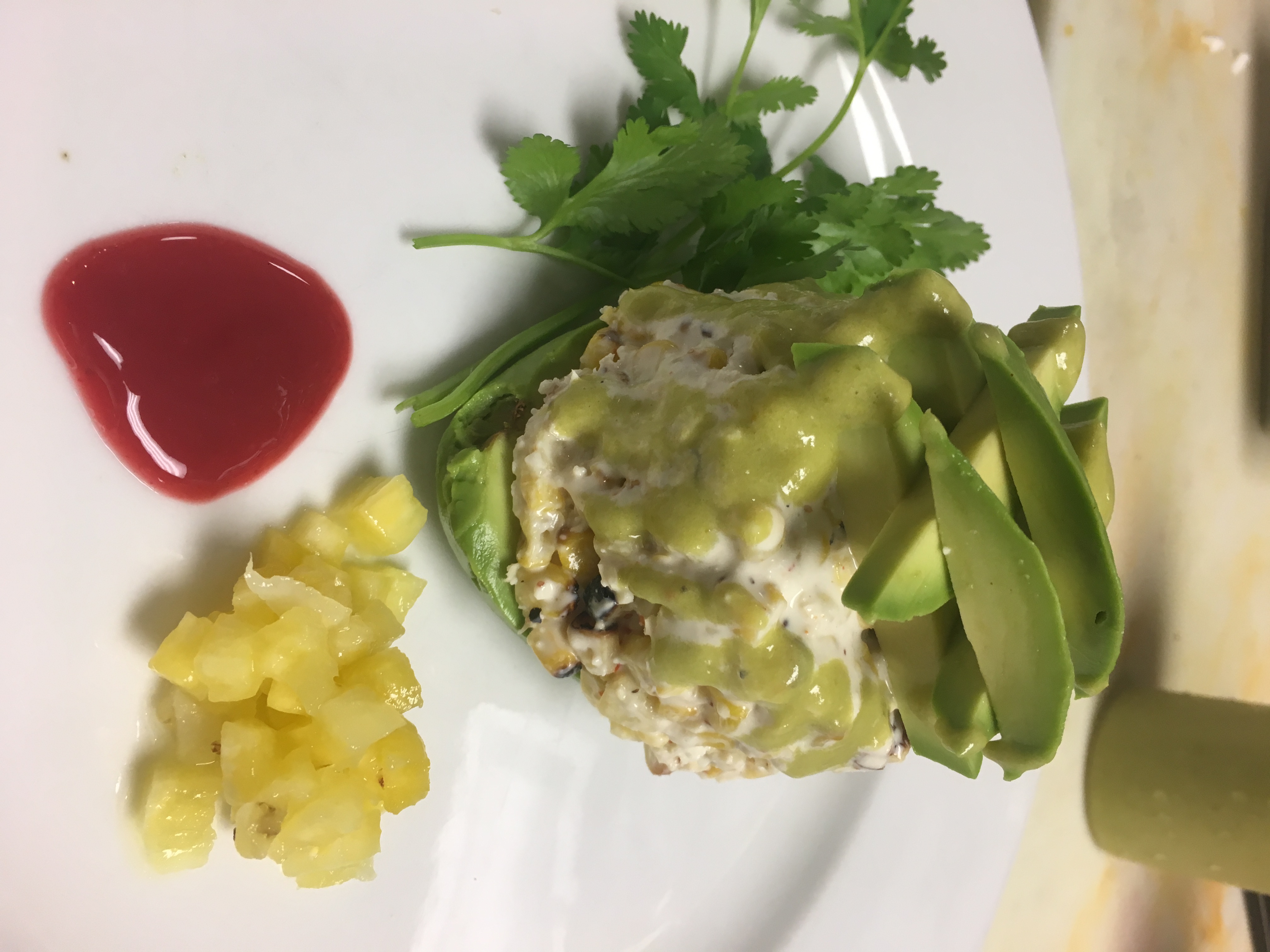Order Elote (roated corn mix with cotija cheese mayonnaise tajin jalapeno olive oil avocado)  food online from Yerbabuena Mexican Cuisine store, Lisle on bringmethat.com