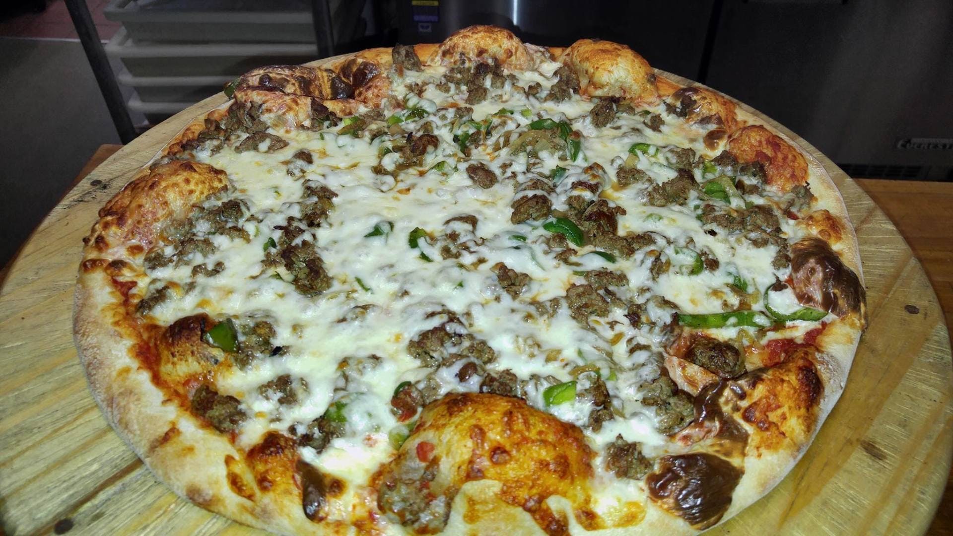 Order Steak & Cheese Pizza - Small 12'' (4 Slices) food online from Rustic Pizza store, Sherborn on bringmethat.com
