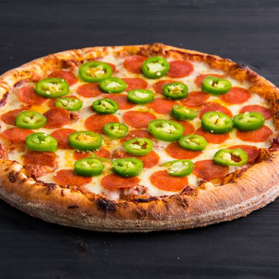 Order Thick Crust Pepperoni & Jalapeno Pizza (12") food online from Pizzeria Bravo store, Los Angeles on bringmethat.com