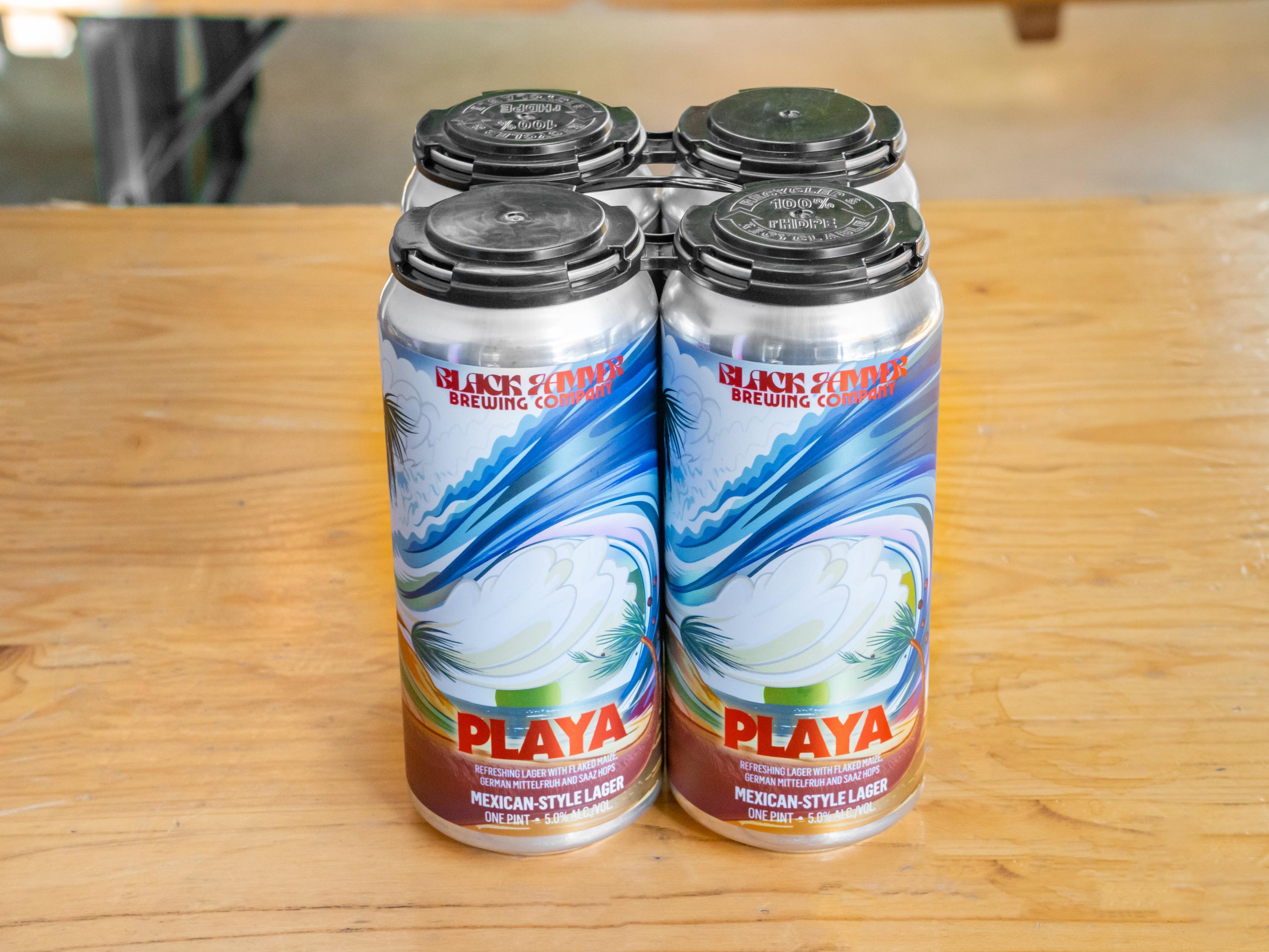 Order Playa: Mexican Lager 4 Pack food online from Willkommen store, San Francisco on bringmethat.com
