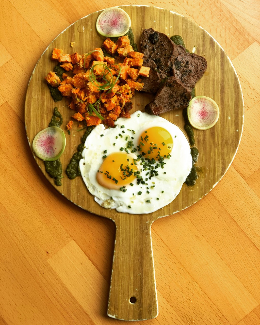 Order Steak and Eggs Breakfast food online from Bulletproof Cafe store, Santa Monica on bringmethat.com
