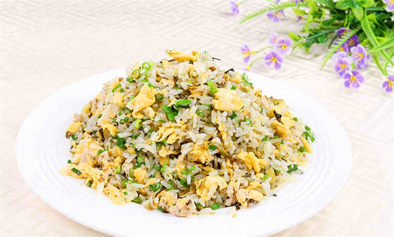 Order Fried Rice w Pickled Mustard 芽菜炒饭 food online from Chengdu Famous Food store, Philadelphia on bringmethat.com