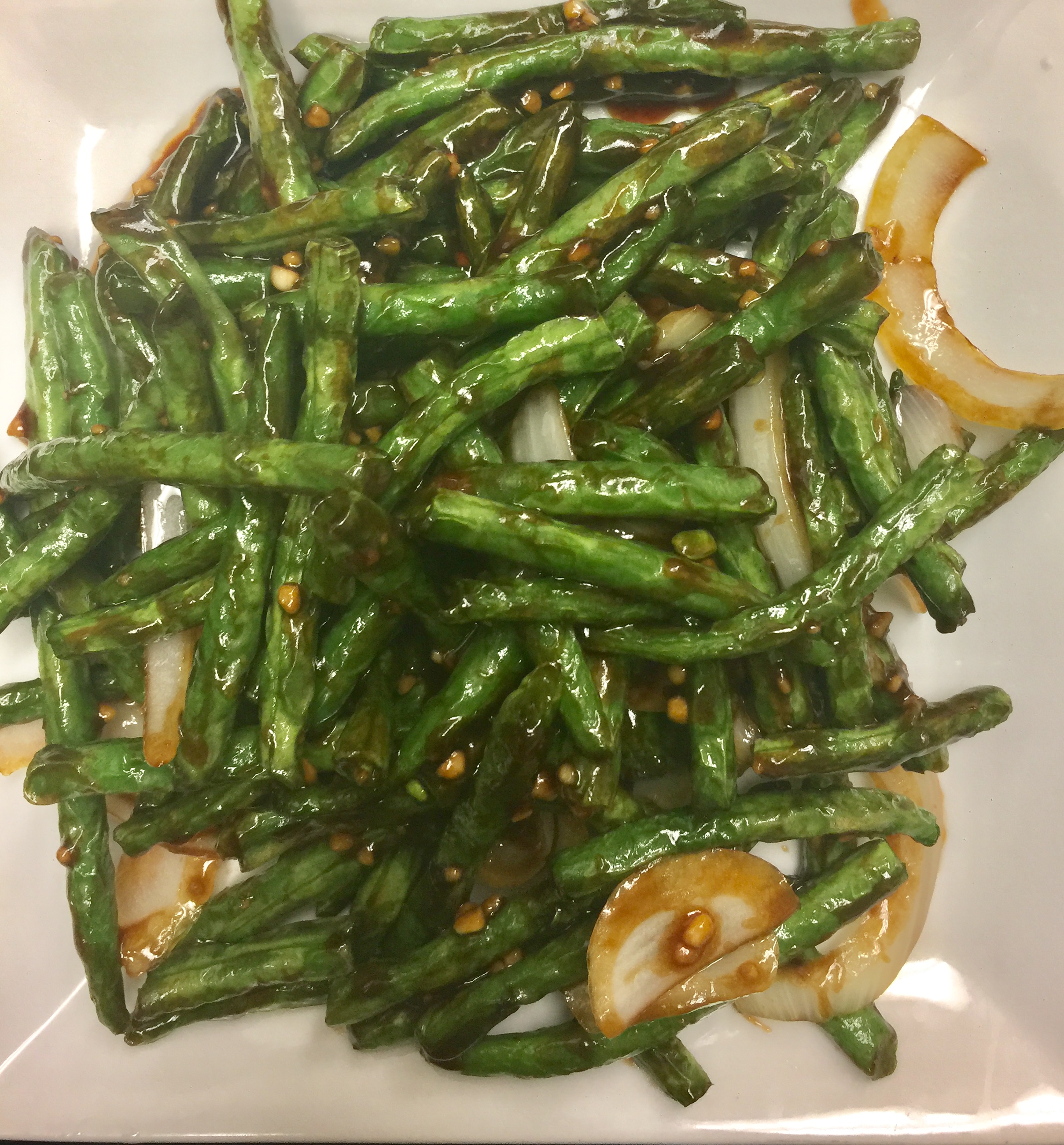 Order 90. Dry Sauteed String Beans food online from Go Get em Chinese store, Rancho Cucamonga on bringmethat.com