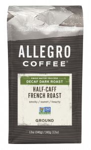 Order Half Caff French Roast (12 oz.) food online from Allegro Coffee Company store, Oklahoma City on bringmethat.com