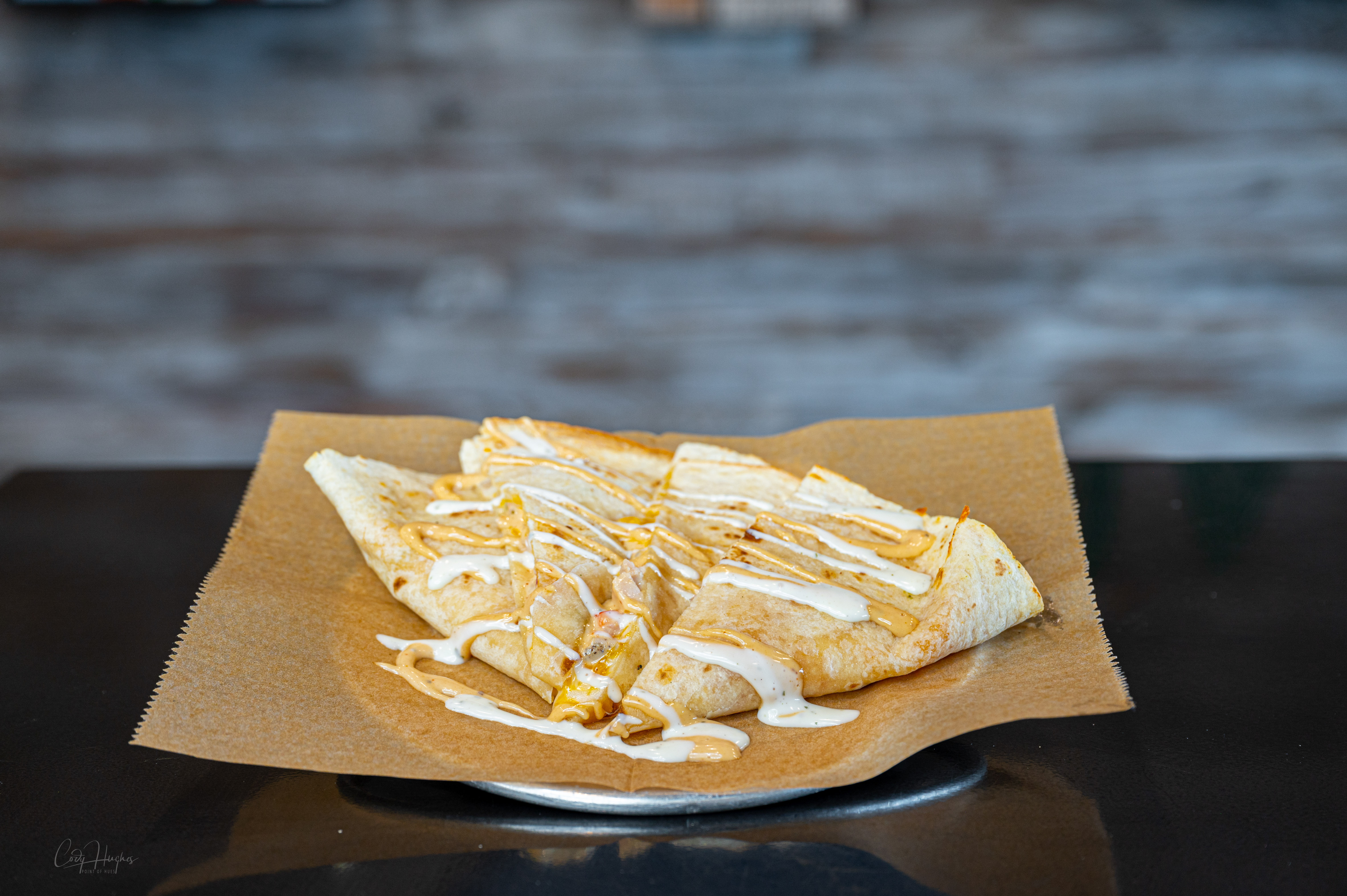 Order Fiesta Chicken Quesadilla food online from Juiceria Smoothie Bar and Cafe store, Goose Creek on bringmethat.com