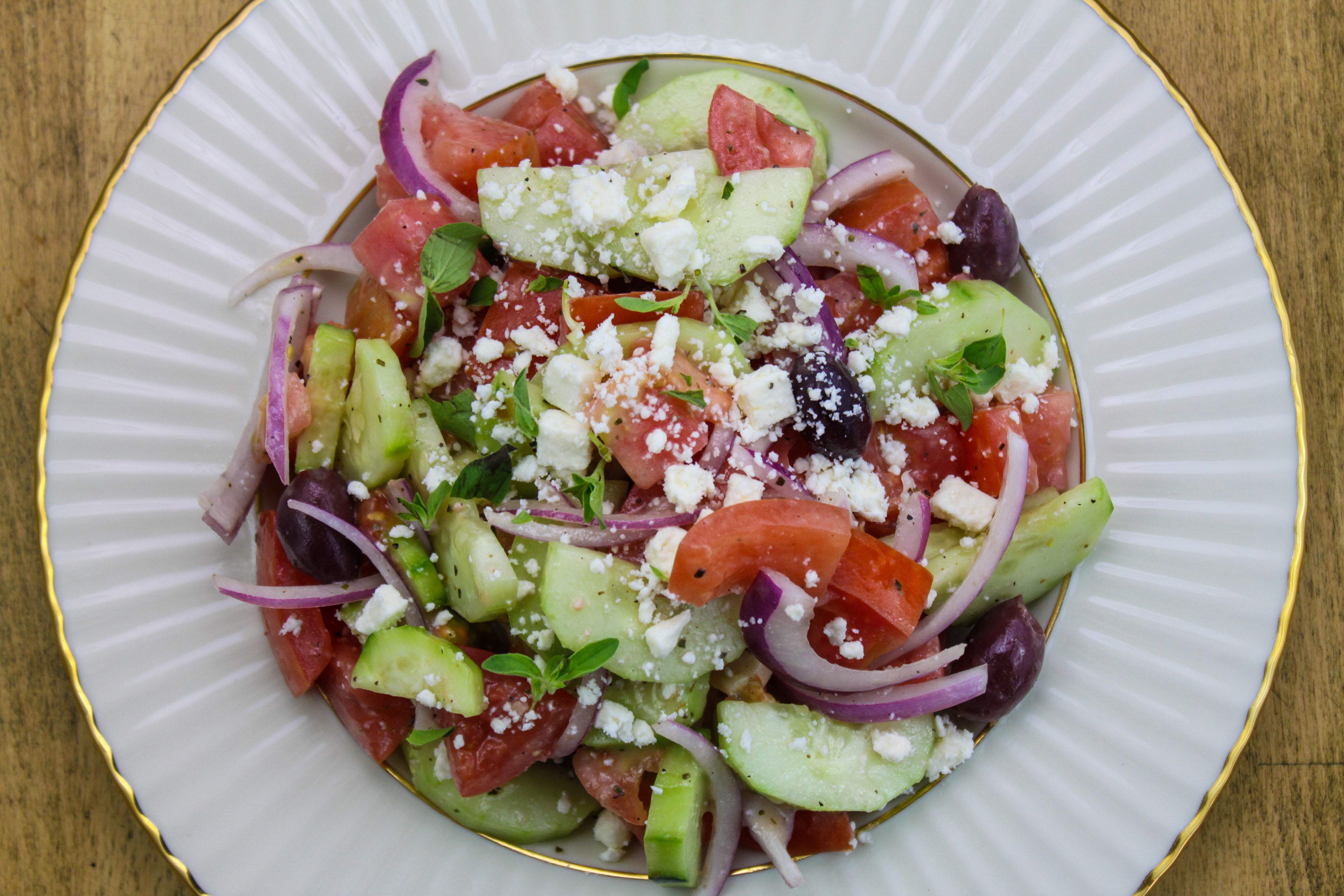 Order Horiatiki Salad. food online from Gyro Gyro store, Hartsdale on bringmethat.com