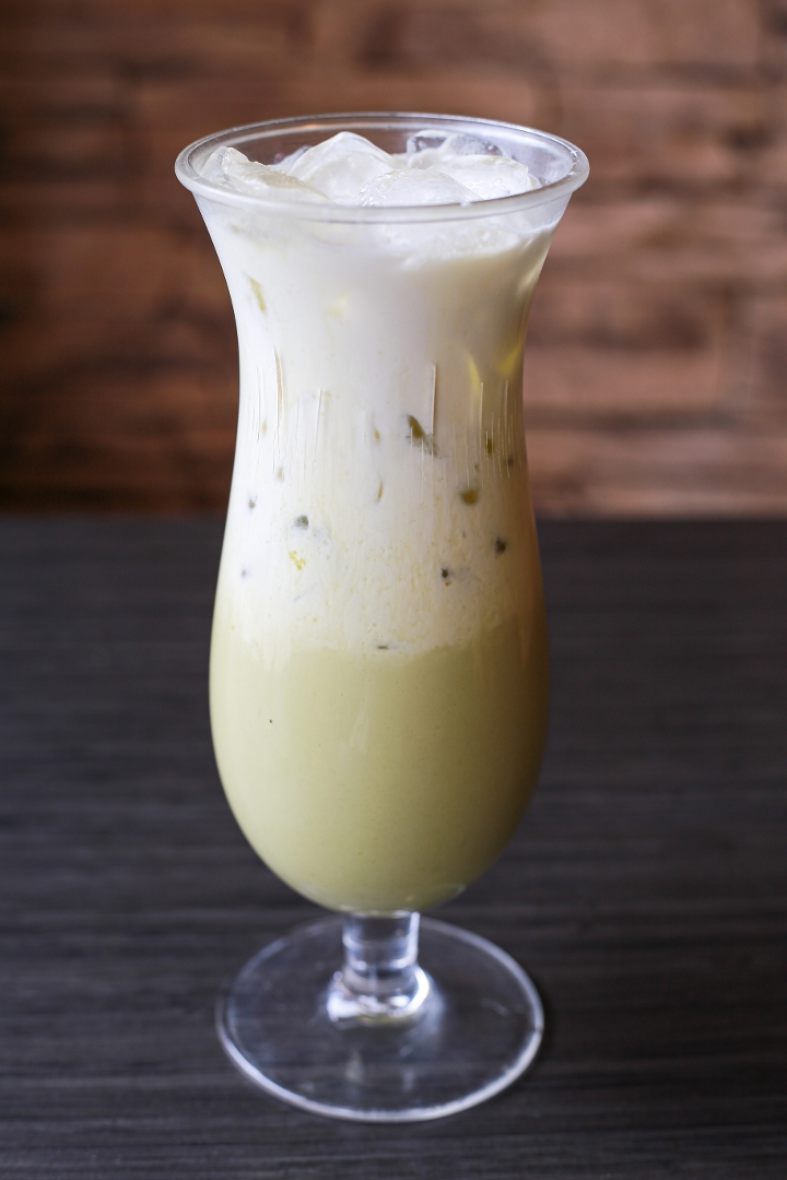 Order MILKY MATCHA GREEN ICED TEA food online from The Asian Bistro store, San Diego on bringmethat.com