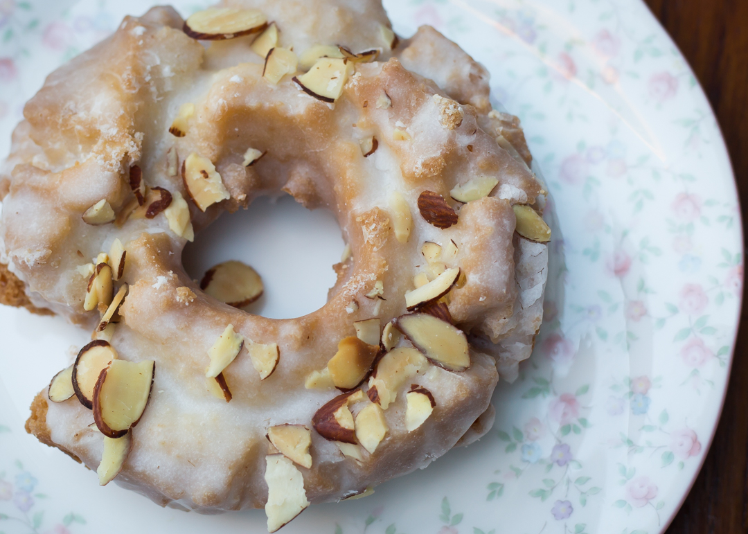 Order Almond Old Fashioned Doughnut food online from Doughnut Vault store, Chicago on bringmethat.com