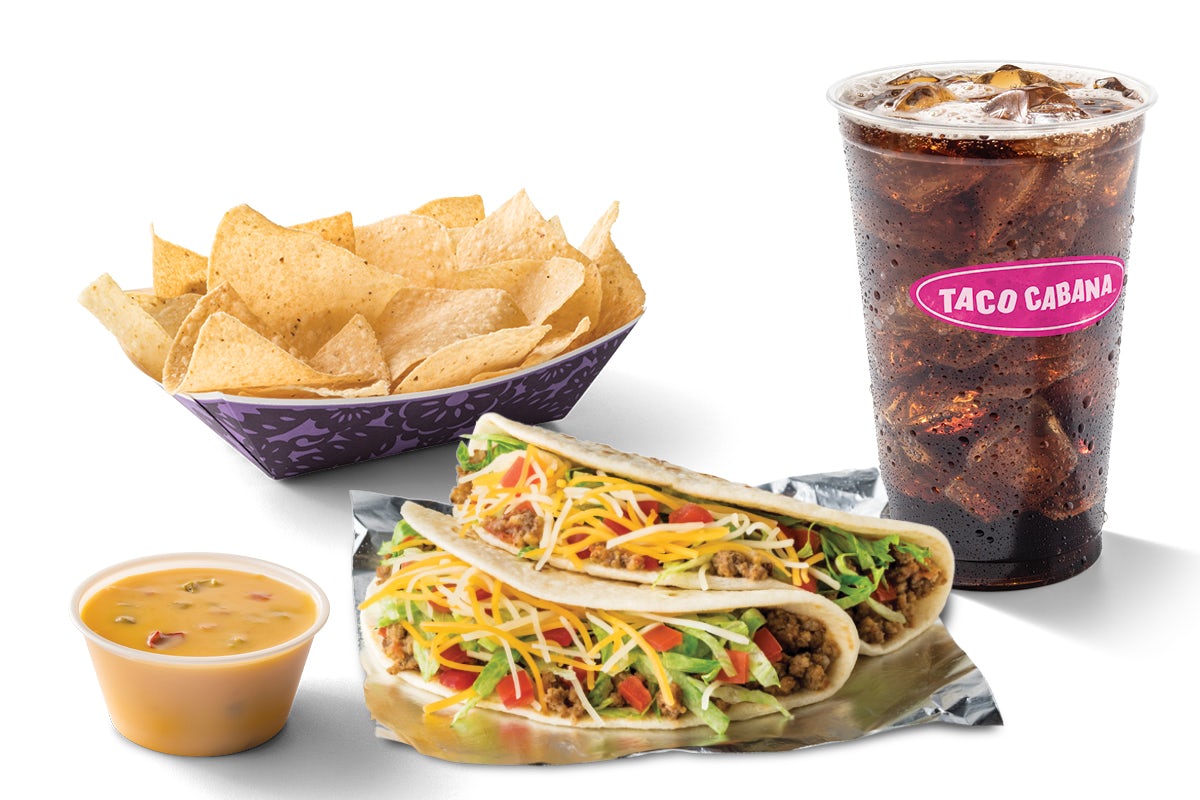 Order 3. Ground Beef Taco Combo food online from Taco Cabana store, Dallas on bringmethat.com