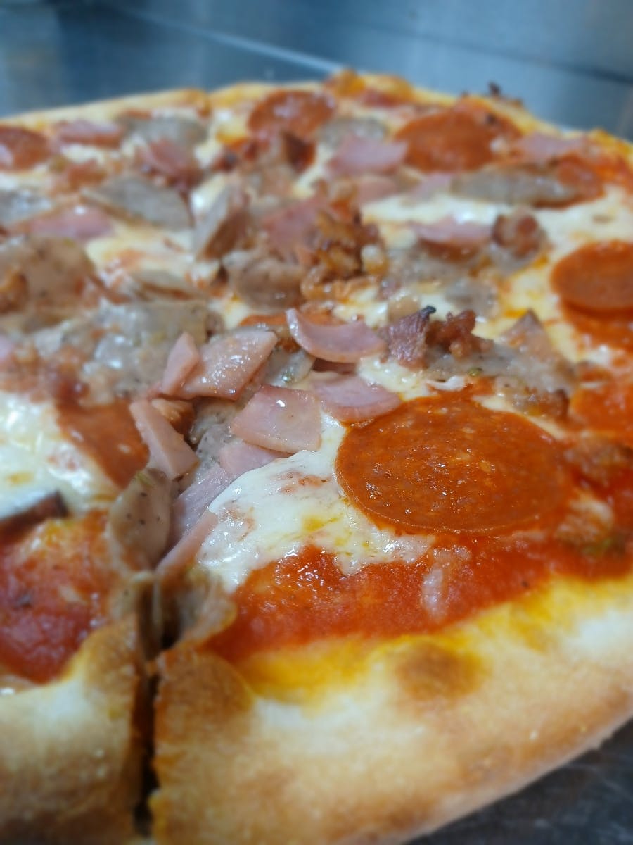 Order Meat Mania Pizza - Personal 12" food online from The Spaghetti House store, Easton on bringmethat.com