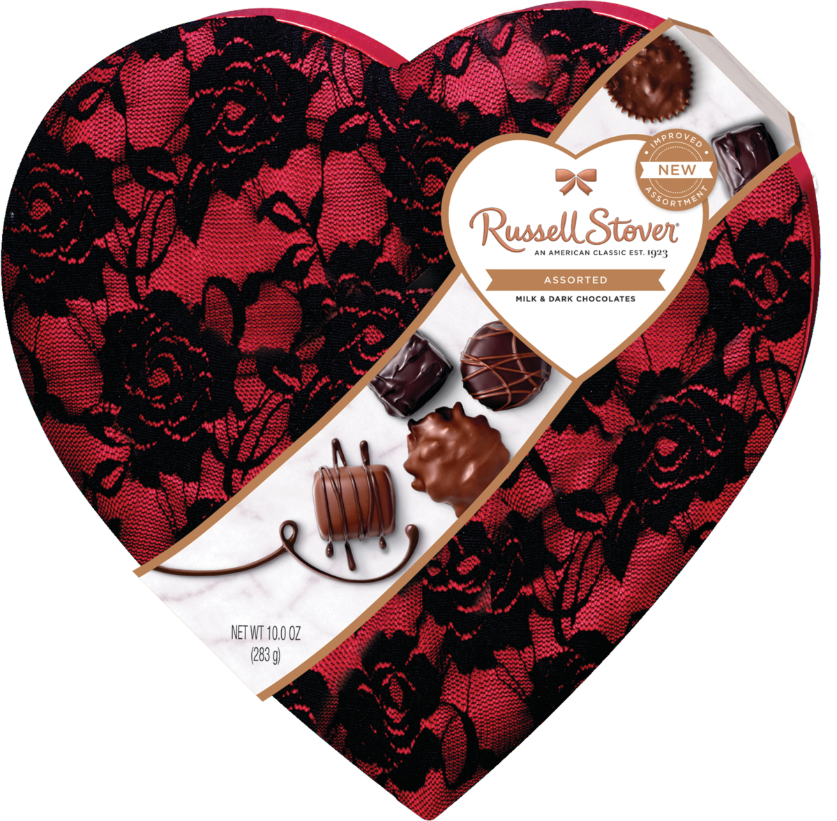 Order Russell Stover Assorted Chocolate Secret Lace Heart Box - 10 oz food online from Rite Aid store, MILLER PLACE on bringmethat.com