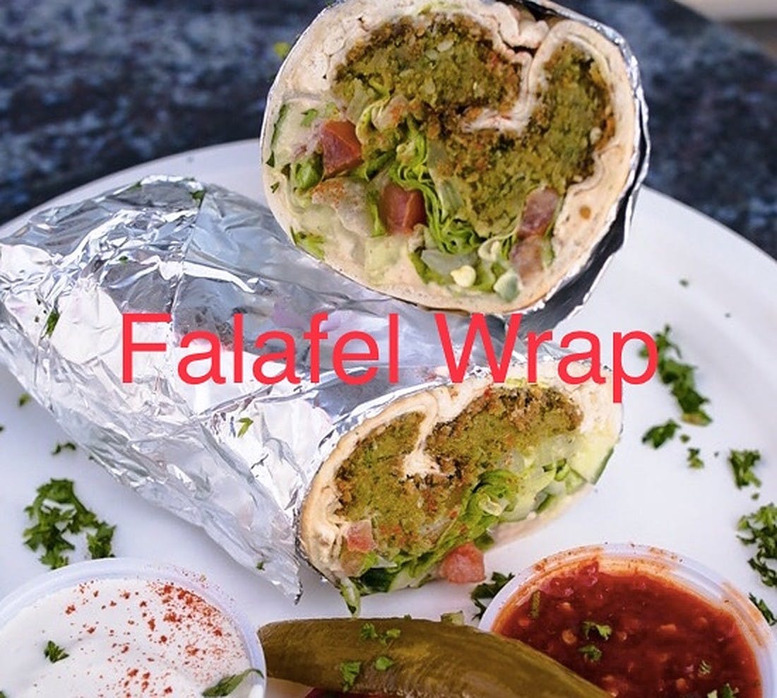 Order Falafel Wrap - Wrap food online from Aladdin Gourmet International store, San Mateo on bringmethat.com