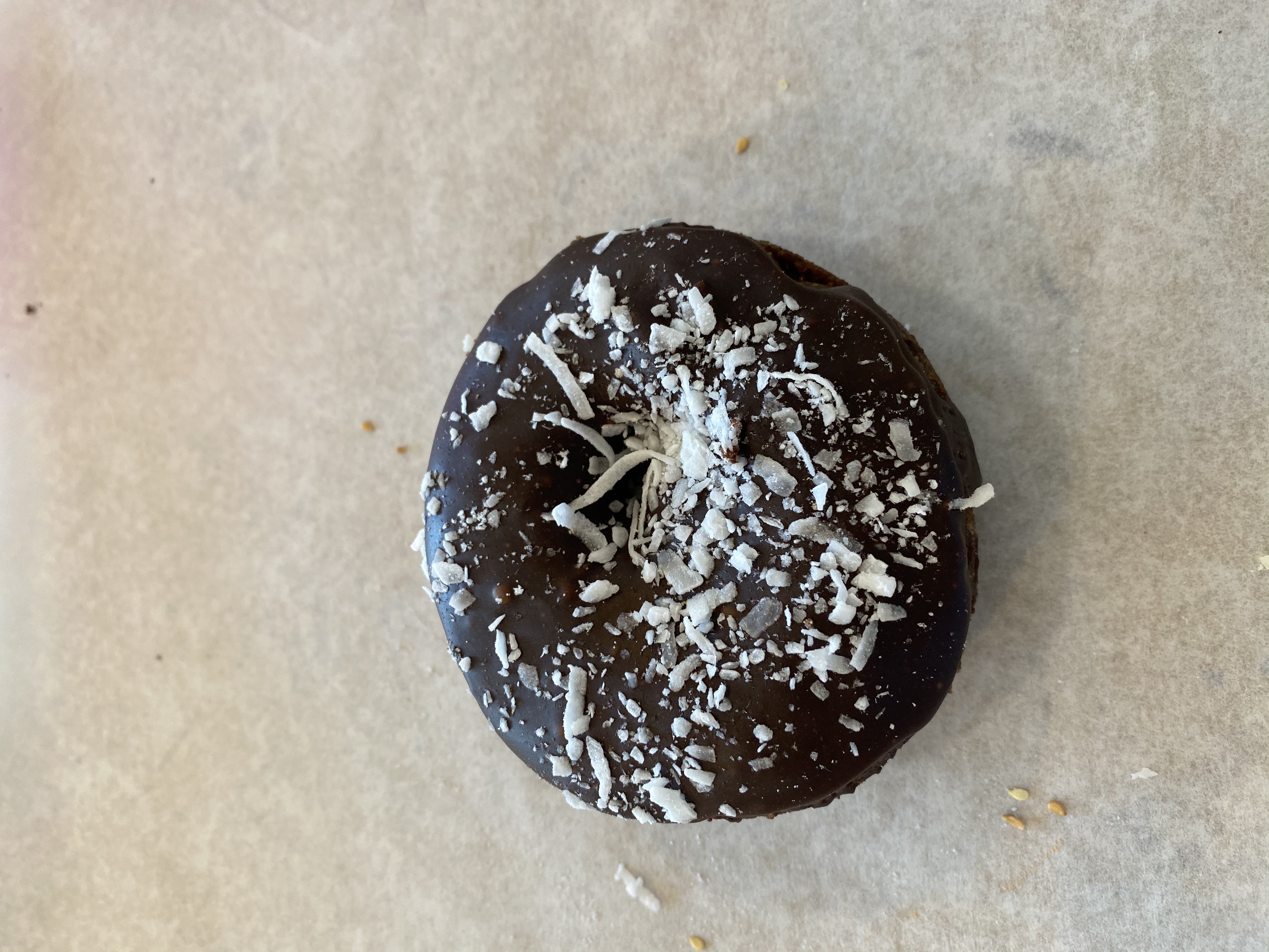 Order Chocolate Coconut Donut food online from Sesame Donuts store, Portland on bringmethat.com