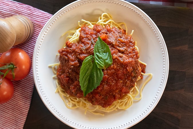 Order Spaghetti food online from Russo Pizza store, Kingwood on bringmethat.com