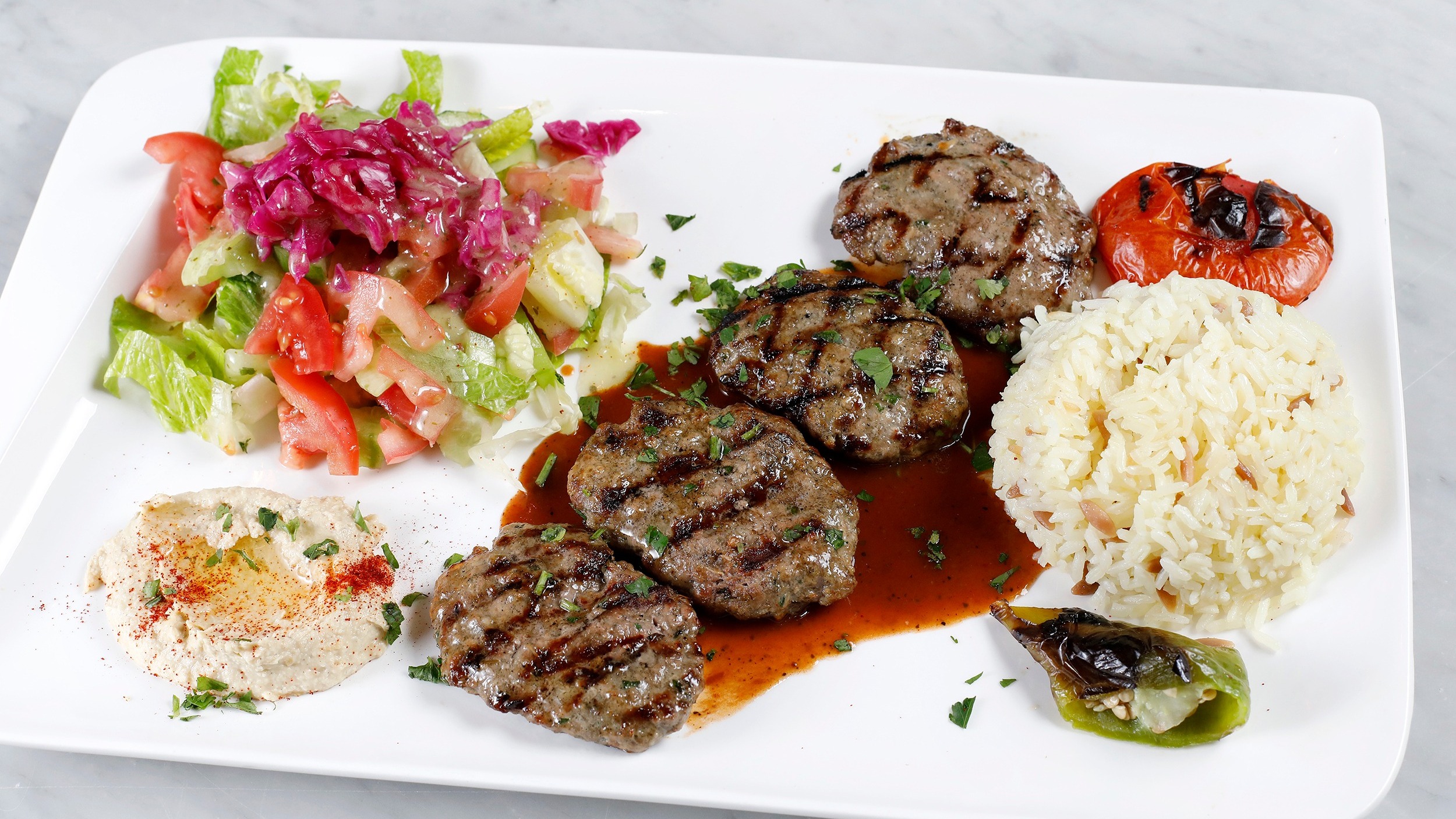 Order Kofte Kebab Plate food online from Istanbul Grill store, San Francisco on bringmethat.com