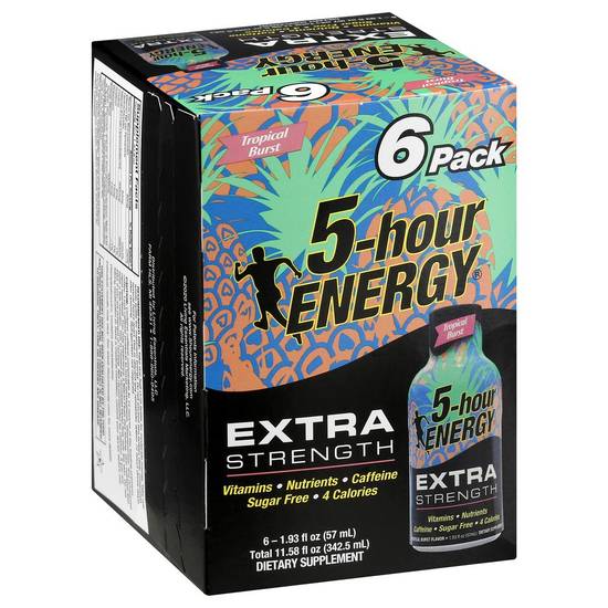 Order 5 Hour Energy Extra Strong Tropical Burst Energy Shots (1.93 oz x 6 ct) food online from Rite Aid store, Cortland on bringmethat.com