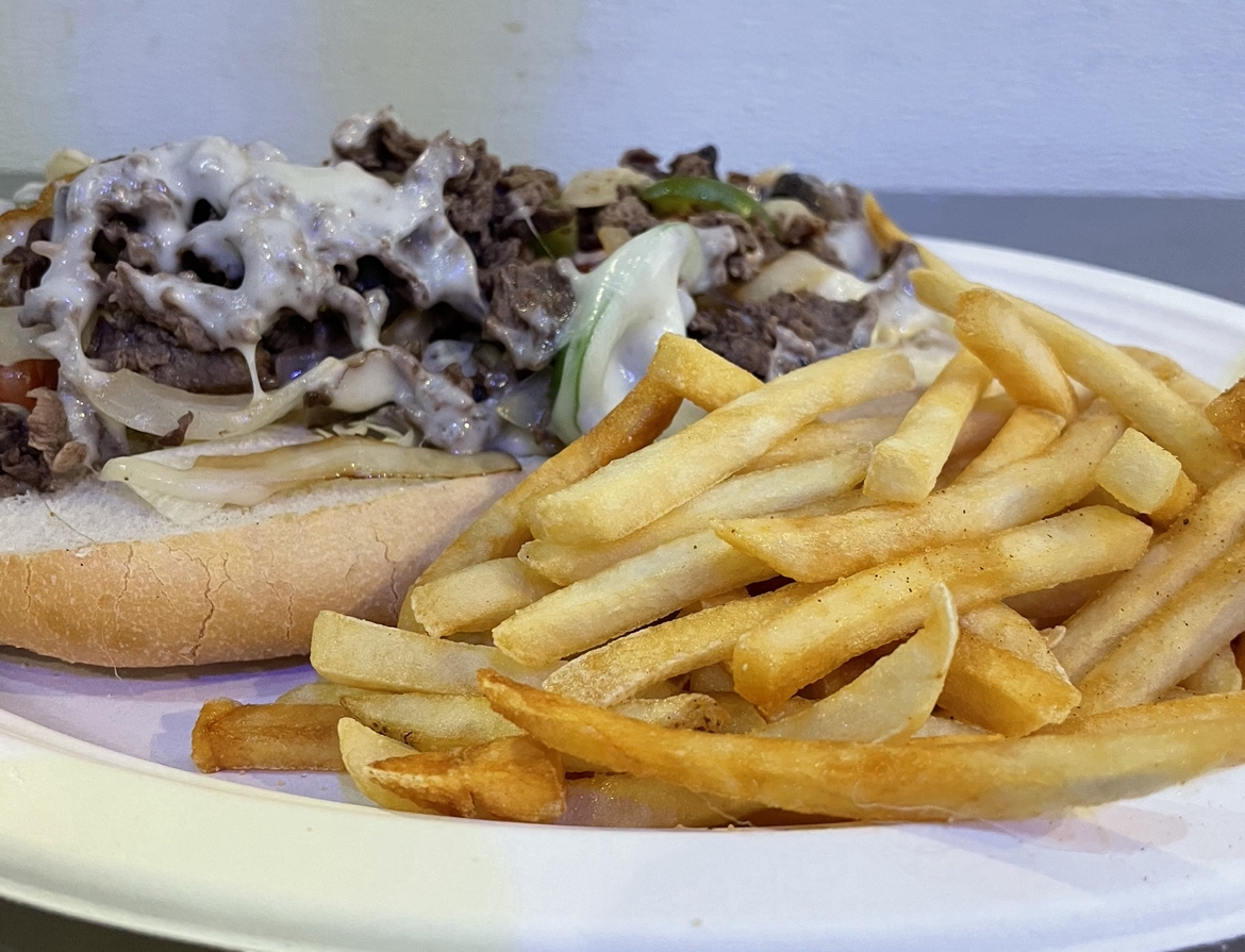 Order Philly Cheese Steak with fries food online from Apong's Philly Steak store, Rancho Mirage on bringmethat.com