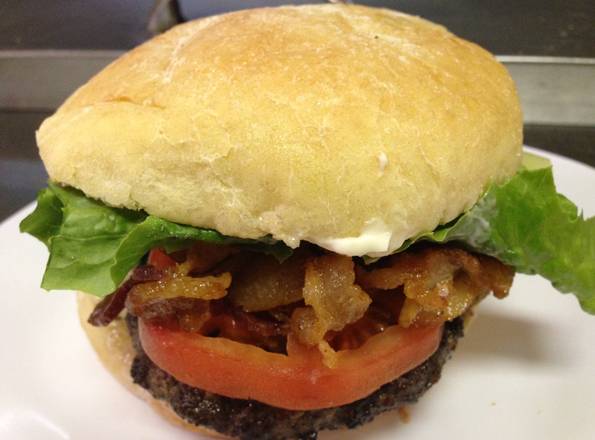 Order BLT Cheeseburger food online from The Burger Barn store, Quincy on bringmethat.com