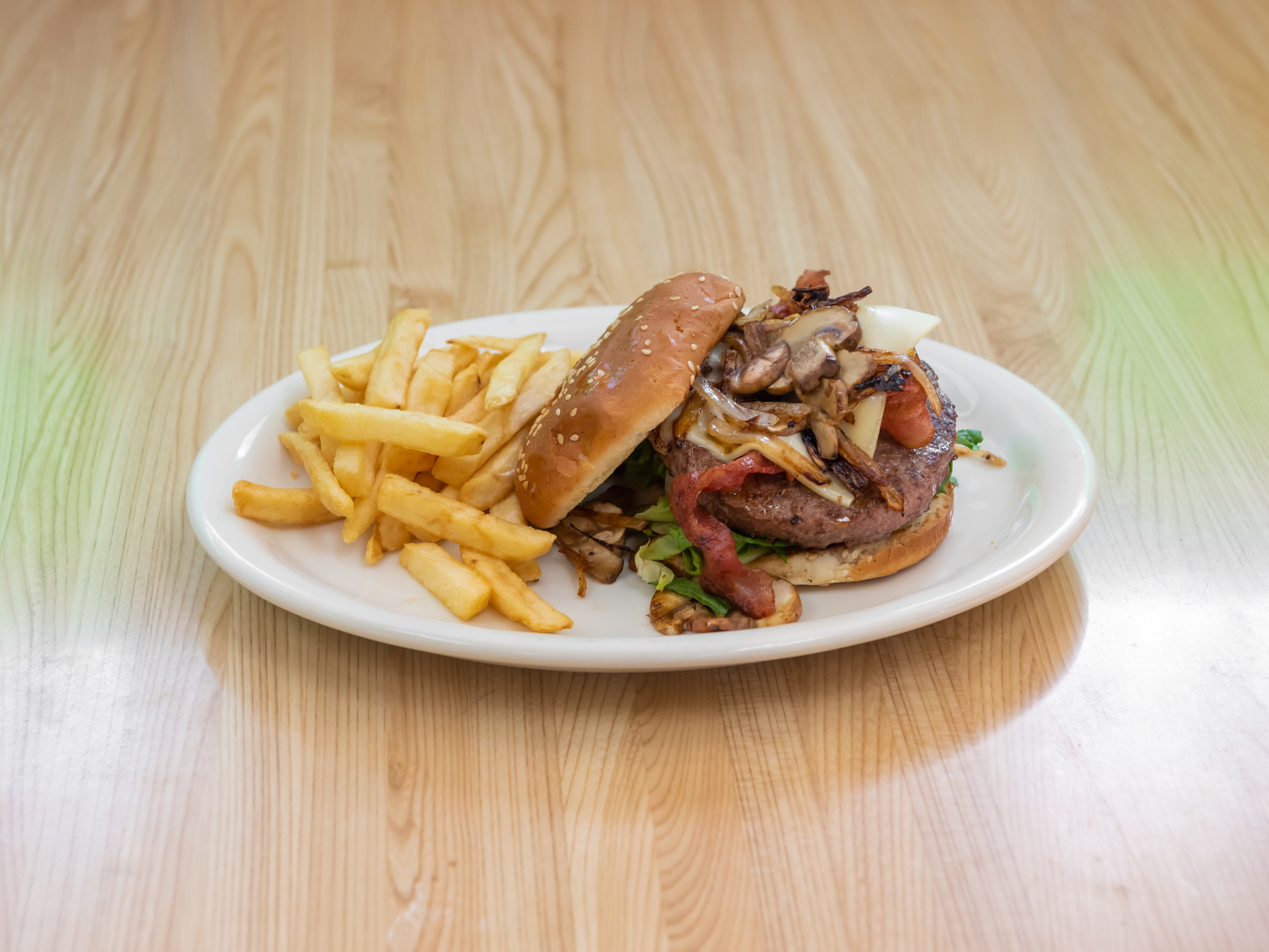 Order Bacon Mushroom Burger food online from Boulevard Cafe store, Palmdale on bringmethat.com