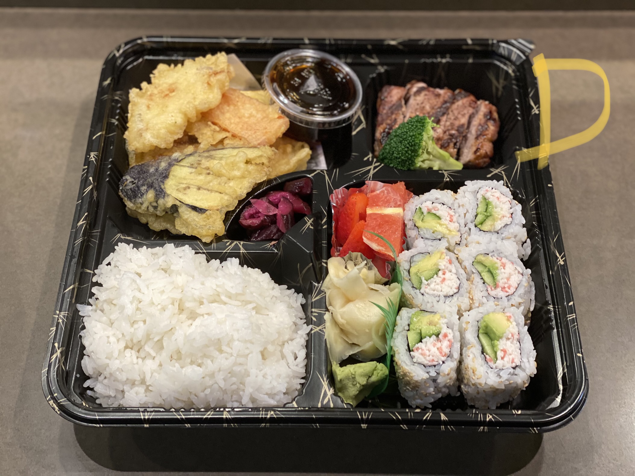 Order Bento Box D food online from Kanpai Japanese Sushi Bar &amp; Gril store, Santa Monica on bringmethat.com