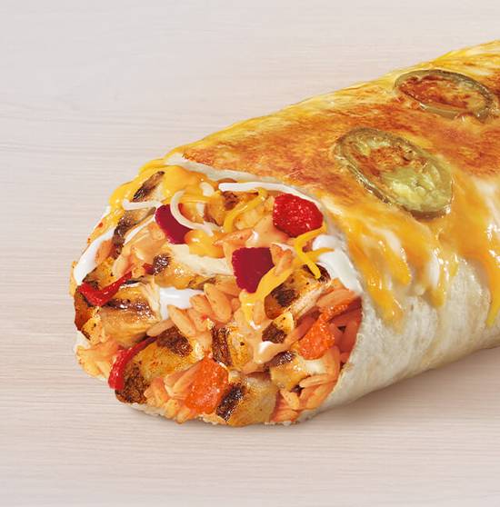Order Spicy Double Chicken Grilled Cheese Burrito food online from Taco Bell store, Blacksburg on bringmethat.com