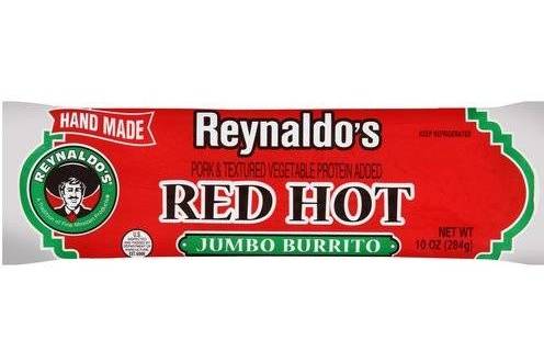 Order Reynaldo's Red Hot Jumbo Burrito, 10 oz food online from Pacific Liquor Market store, Bell Gardens on bringmethat.com