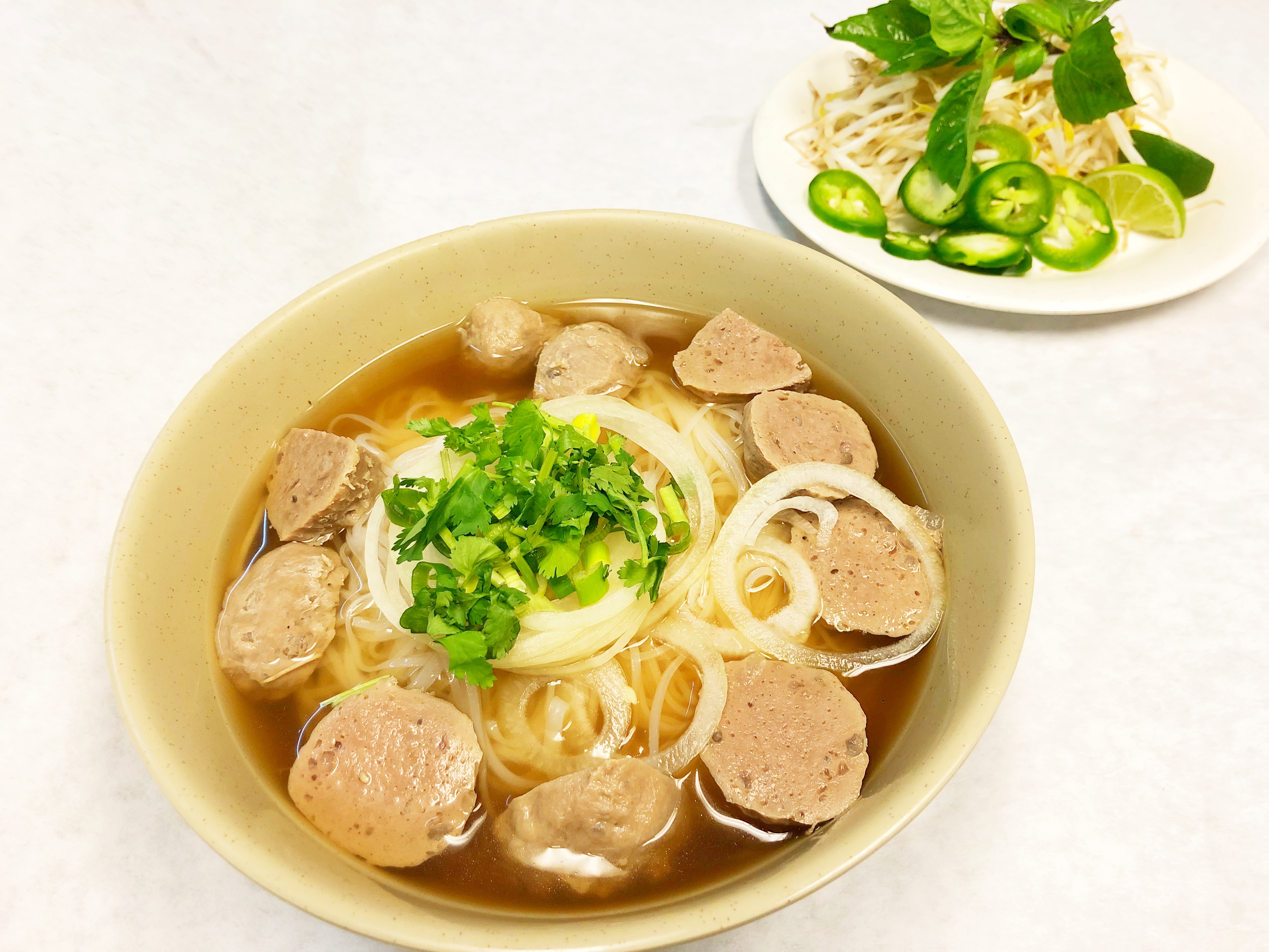 Order P2. Beef Ball Soup food online from House of Pho store, Hoffman Estates on bringmethat.com