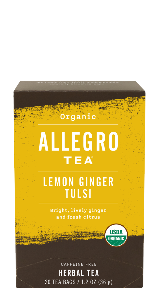 Order Organic Lemon Ginger Tulsi Herbal Tea food online from Allegro Coffee Company store, Chevy Chase on bringmethat.com